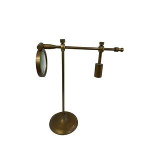 Vintage Nautical Brass Magnifying GLASS Desk Table Top Adjustable Reading Workin